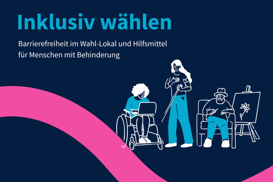 Auf dem Bild sind zwei Frauen zu sehen. Eine sitzt im Rollstuhl, die andere nutzt einen Blindenstock.